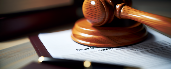 Legal documents with a gavel on a wooden desk