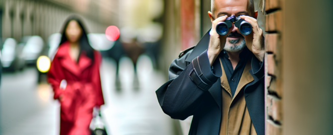 Private investigator conducting surveillance
